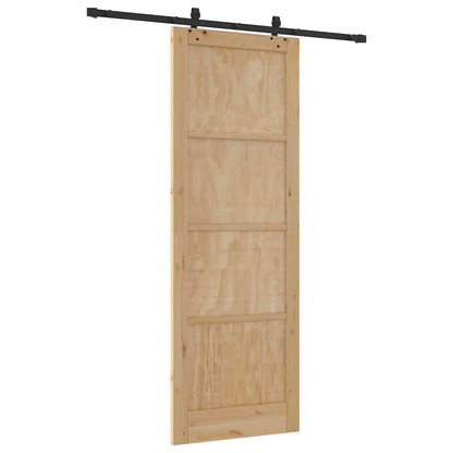 Sliding Door Natural and Black 32.68 x 91.34 in