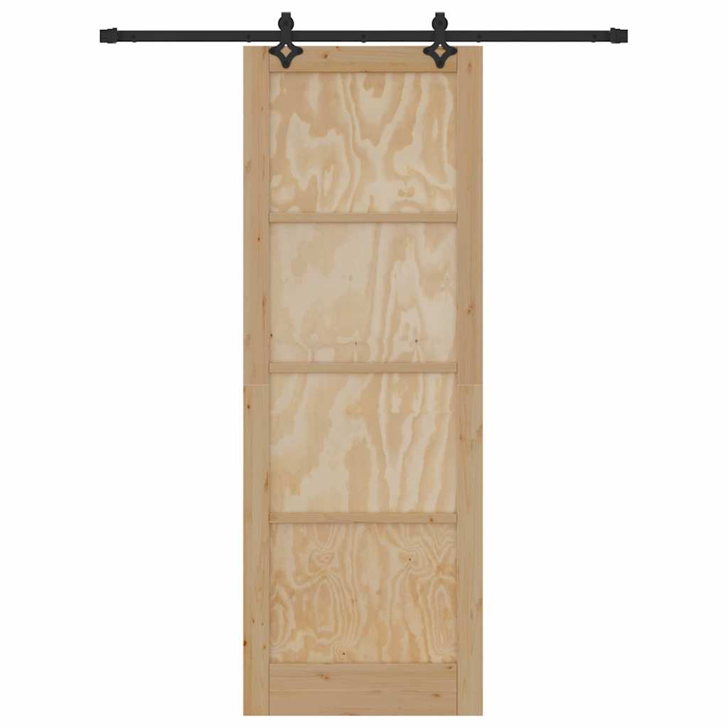 Sliding Door Natural and Black 32.68 x 91.34 in