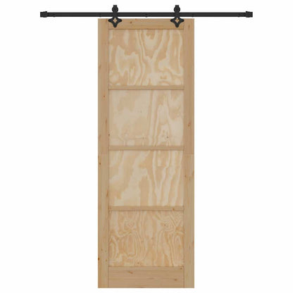 Sliding Door Natural and Black 32.68 x 91.34 in