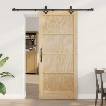 Sliding Door Natural and Black 33.86 x 78.15 in