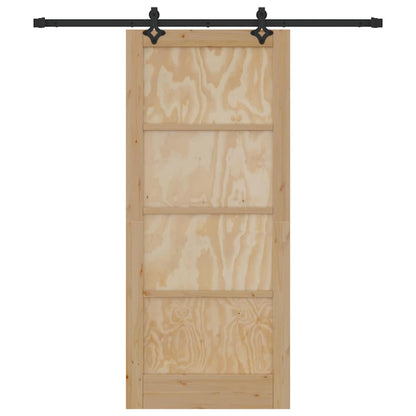 Sliding Door Natural and Black 33.86 x 78.15 in