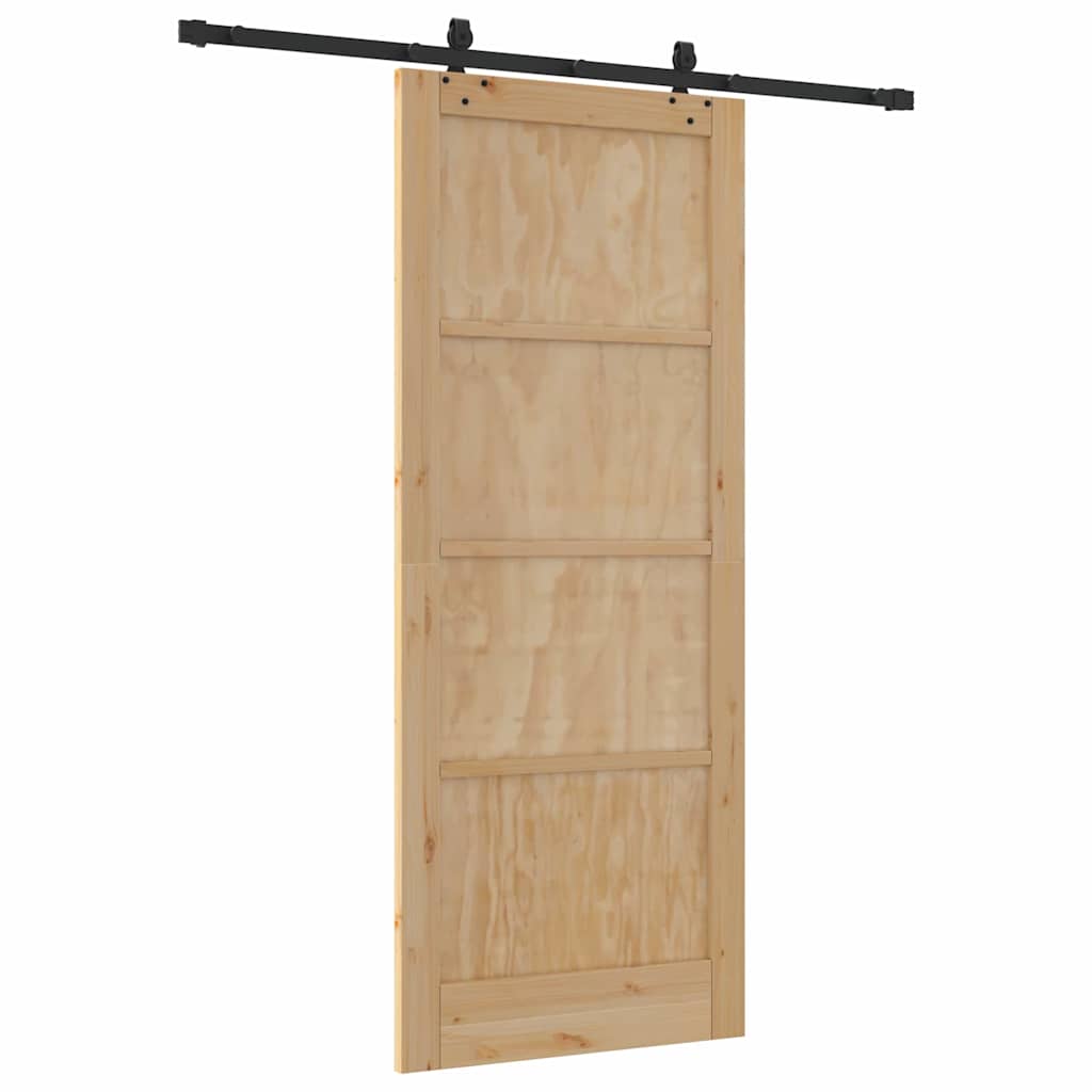 Sliding Door Natural and Black 33.86 x 83.07 in