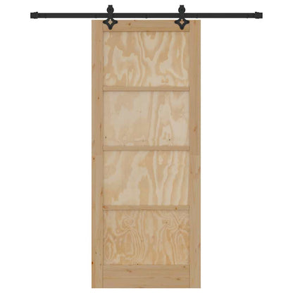 Sliding Door Natural and Black 33.86 x 83.07 in