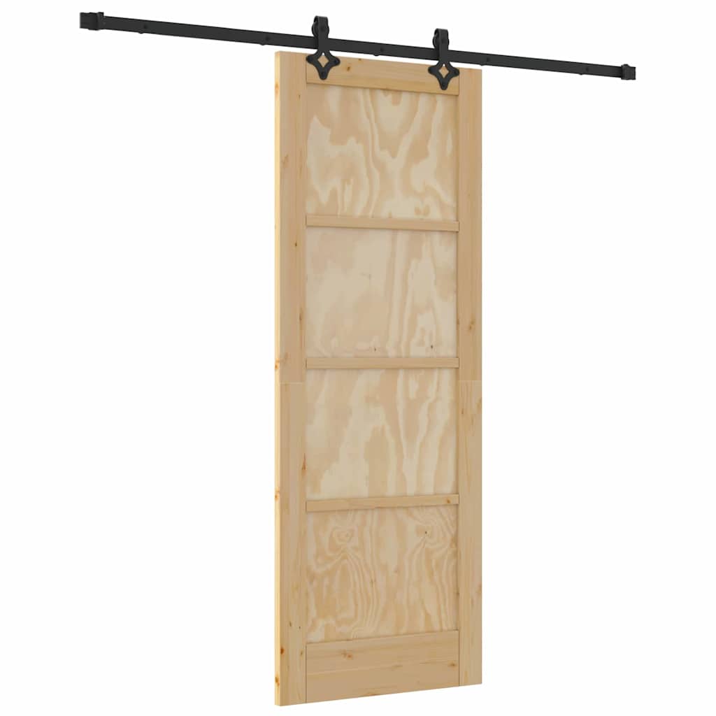 Sliding Door Natural and Black 28.94 x 78.15 in