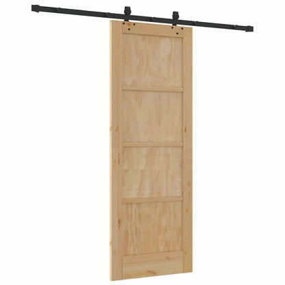Sliding Door Natural and Black 28.94 x 78.15 in