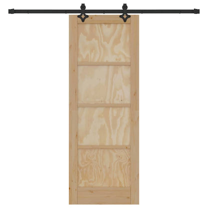 Sliding Door Natural and Black 28.94 x 78.15 in