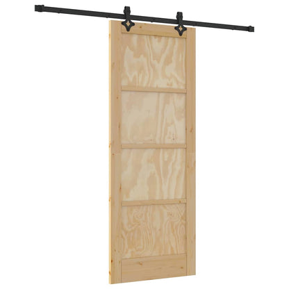 Sliding Door Natural and Black 30.71 x 79.53 in