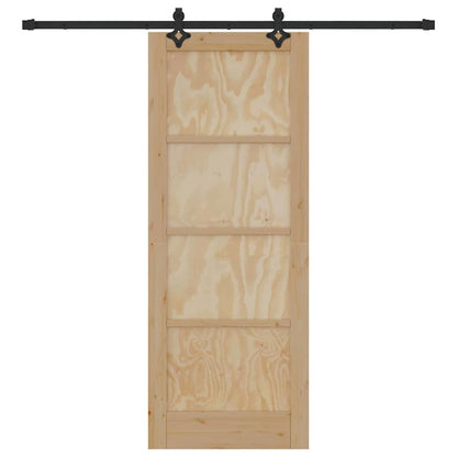 Sliding Door Natural and Black 30.71 x 79.53 in