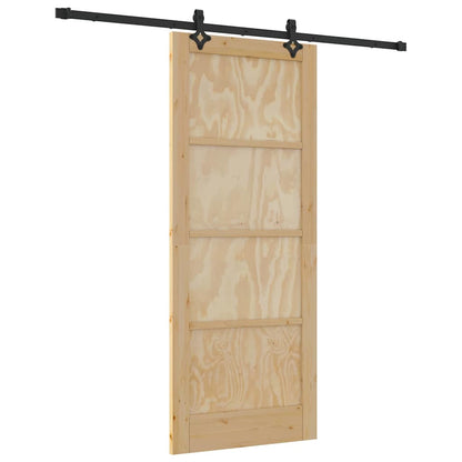 Sliding Door Natural and Black 32.68 x 79.53 in