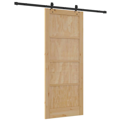 Sliding Door Natural and Black 32.68 x 79.53 in