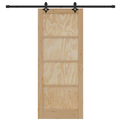 Sliding Door Natural and Black 32.68 x 79.53 in