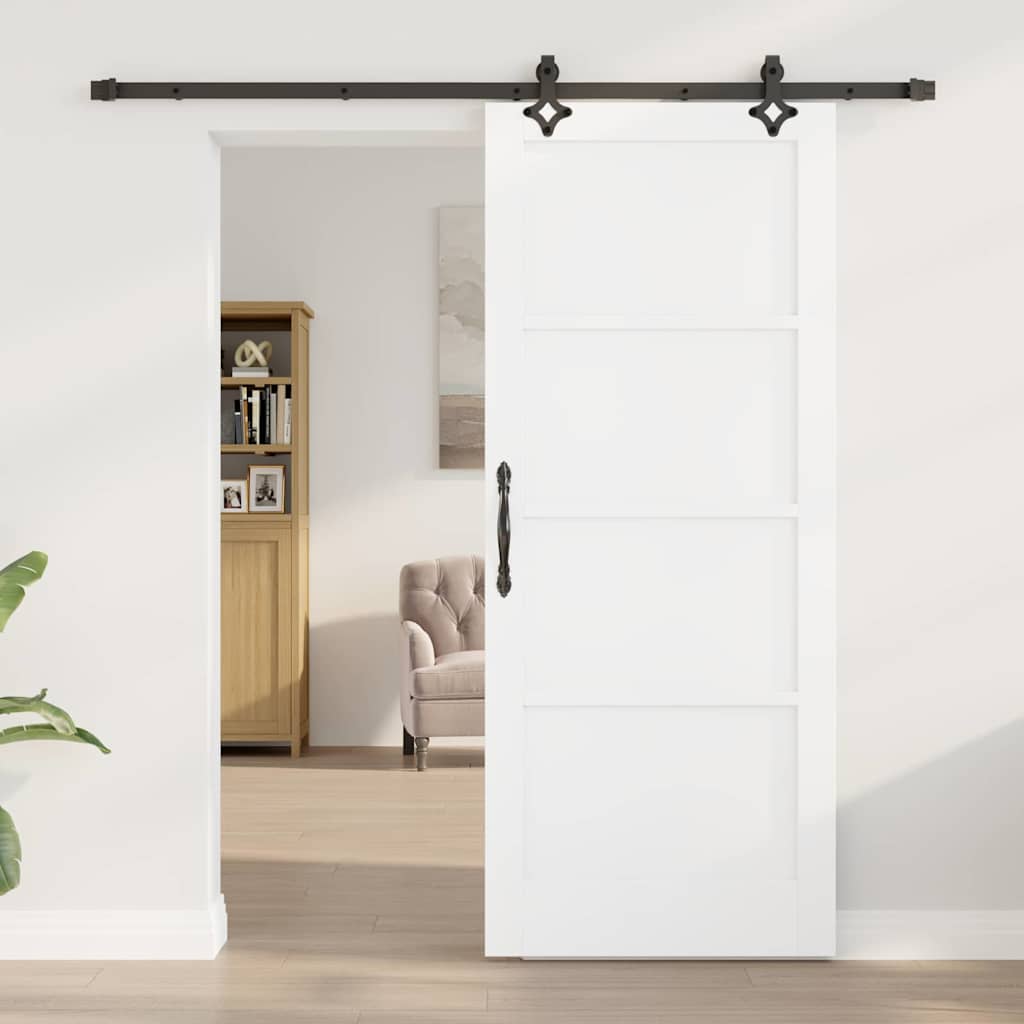 Sliding Door White and Black 32.68 x 79.53 in
