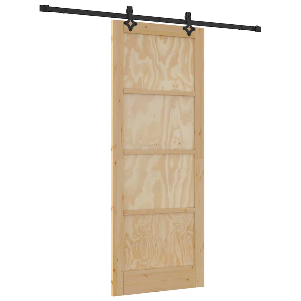 Sliding Door Natural and Black 32.68 x 83.07 in