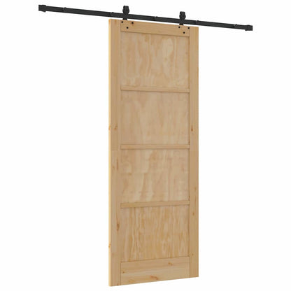Sliding Door Natural and Black 32.68 x 83.07 in