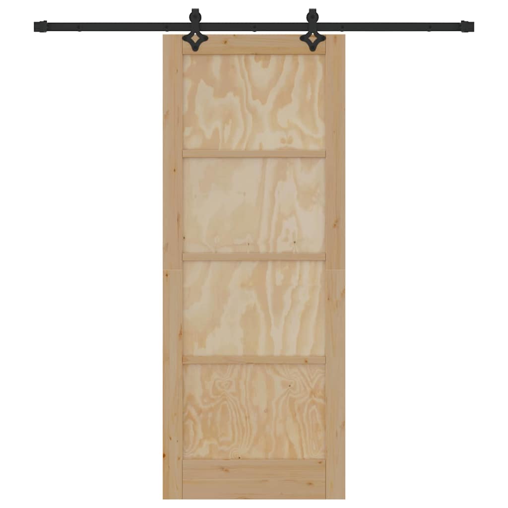 Sliding Door Natural and Black 32.68 x 83.07 in