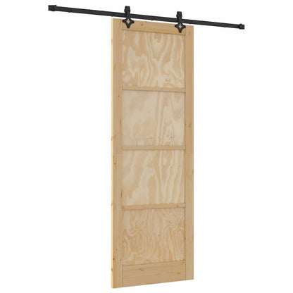 Sliding Door Natural and Black 32.68 x 91.34 in