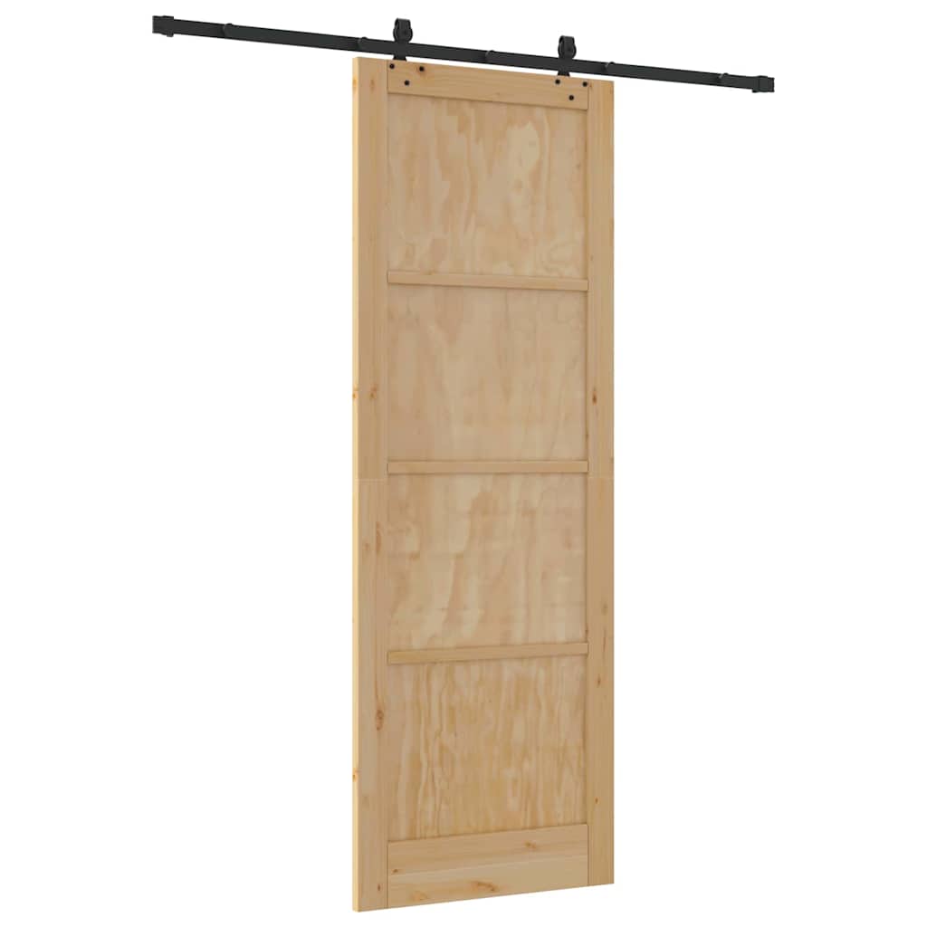 Sliding Door Natural and Black 32.68 x 91.34 in