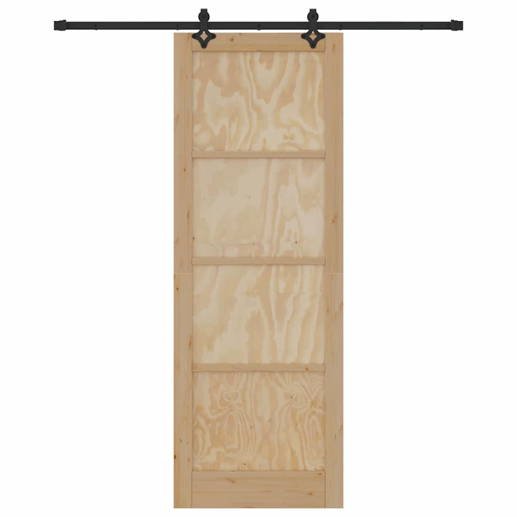 Sliding Door Natural and Black 32.68 x 91.34 in