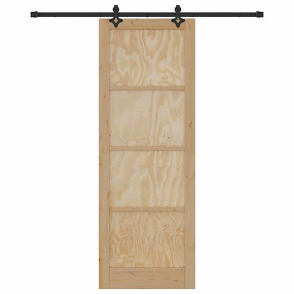 Sliding Door Natural and Black 32.68 x 91.34 in