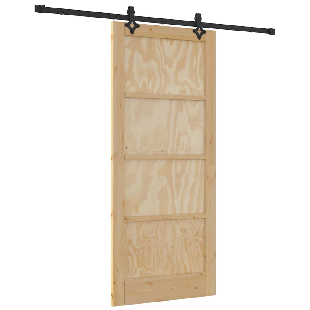 Sliding Door Natural and Black 33.86 x 78.15 in