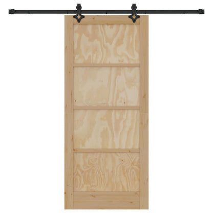 Sliding Door Natural and Black 33.86 x 78.15 in