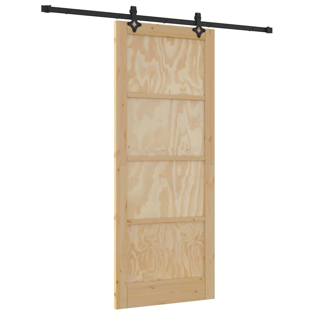 Sliding Door Natural and Black 33.86 x 83.07 in