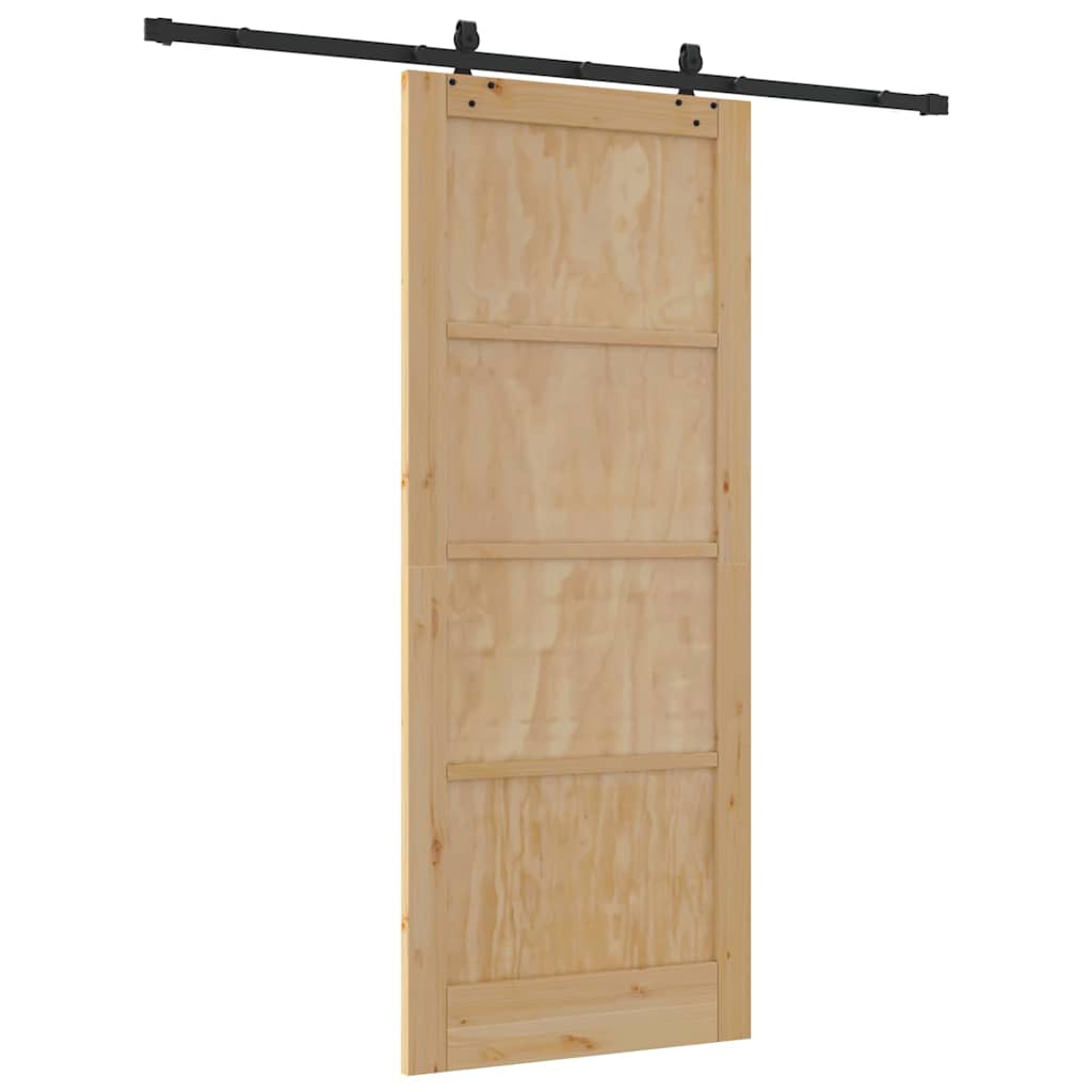Sliding Door Natural and Black 33.86 x 83.07 in