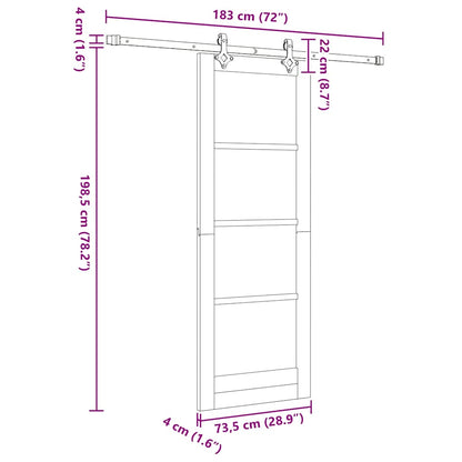 Sliding Door Natural and white 28.94 x 78.15 in