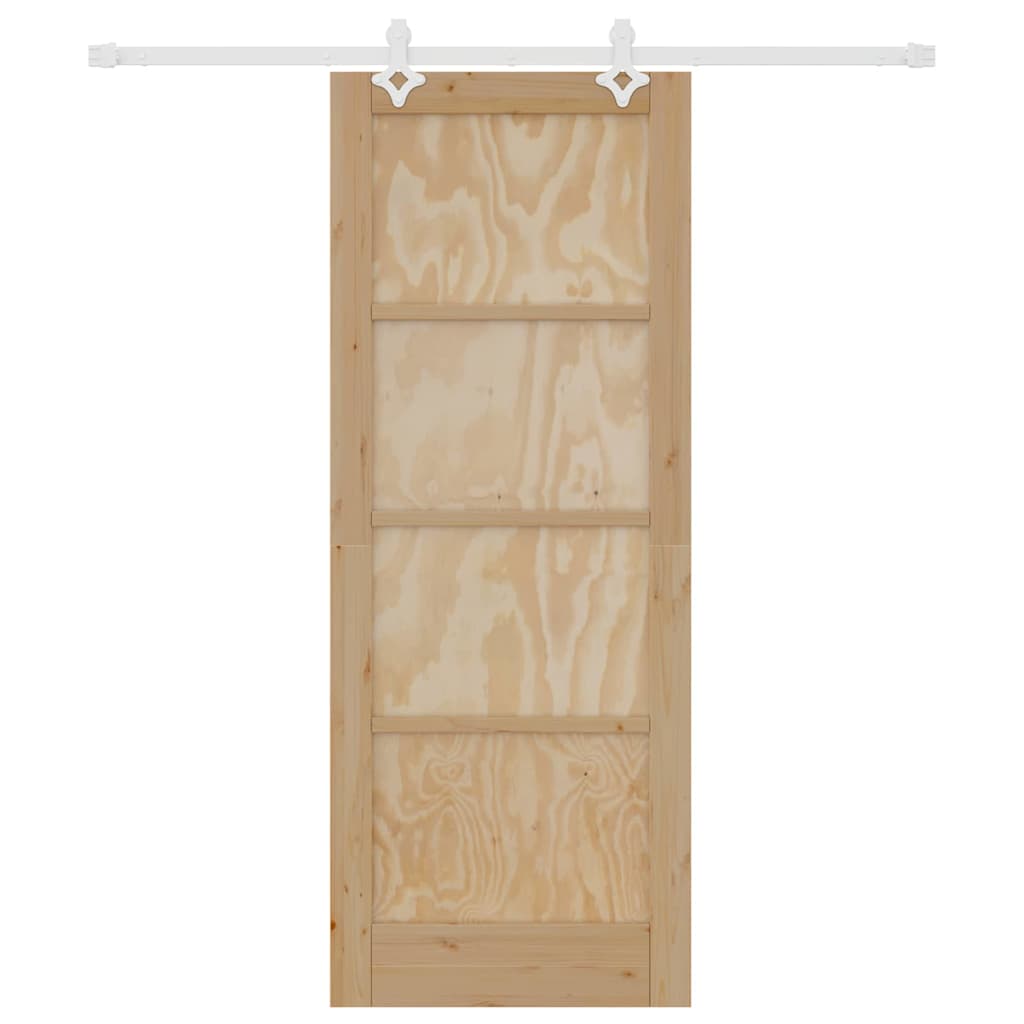 Sliding Door Natural and white 30.71 x 79.53 in