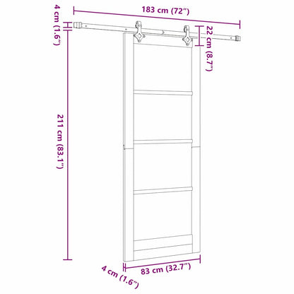 Sliding Door White 32.7 x 83.1 in Solid pine wood and steel