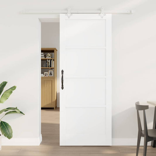 Sliding Door White 32.7 x 83.1 in Solid pine wood and steel