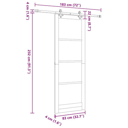 Sliding Door White 32.7 x 91.4 in Solid pine wood and steel