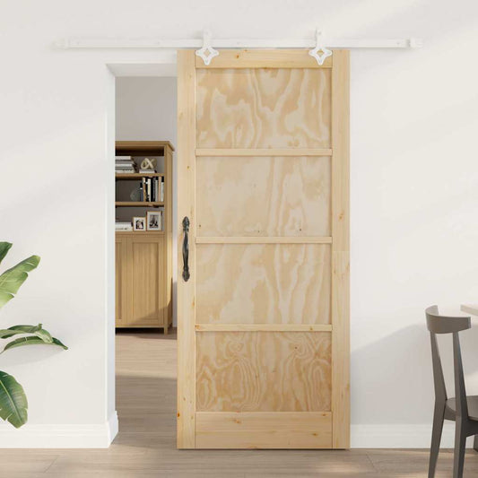 Sliding Door Natural and white 33.86 x 78.15 in