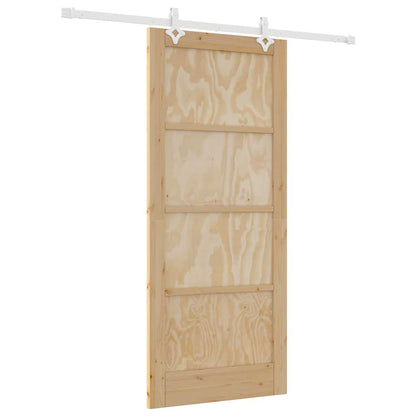 Sliding Door Natural and white 33.86 x 78.15 in
