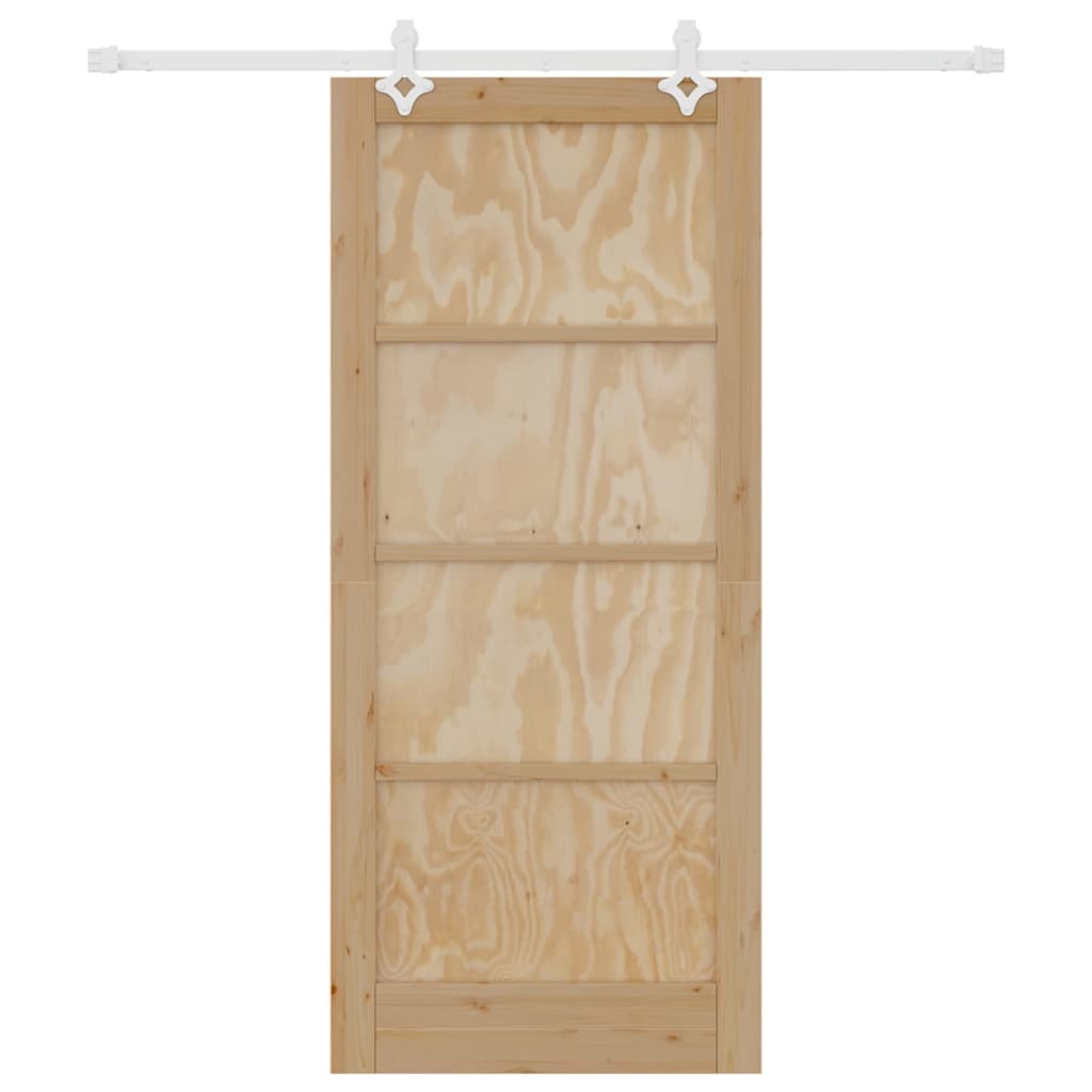 Sliding Door Natural and white 33.86 x 78.15 in