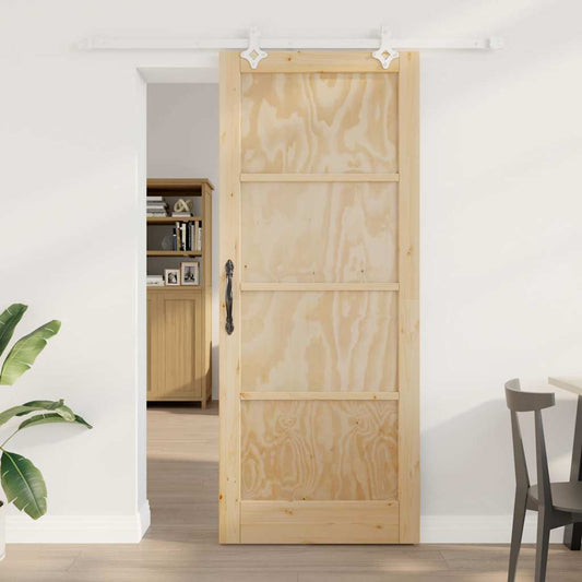 Sliding Door White 33.9 x 83.1 in Solid pine wood and steel