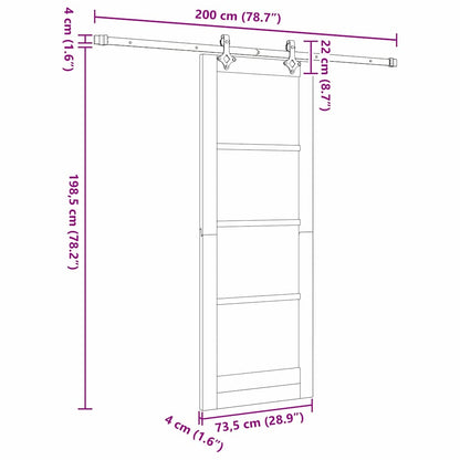Sliding Door Natural and white 28.94 x 78.15 in