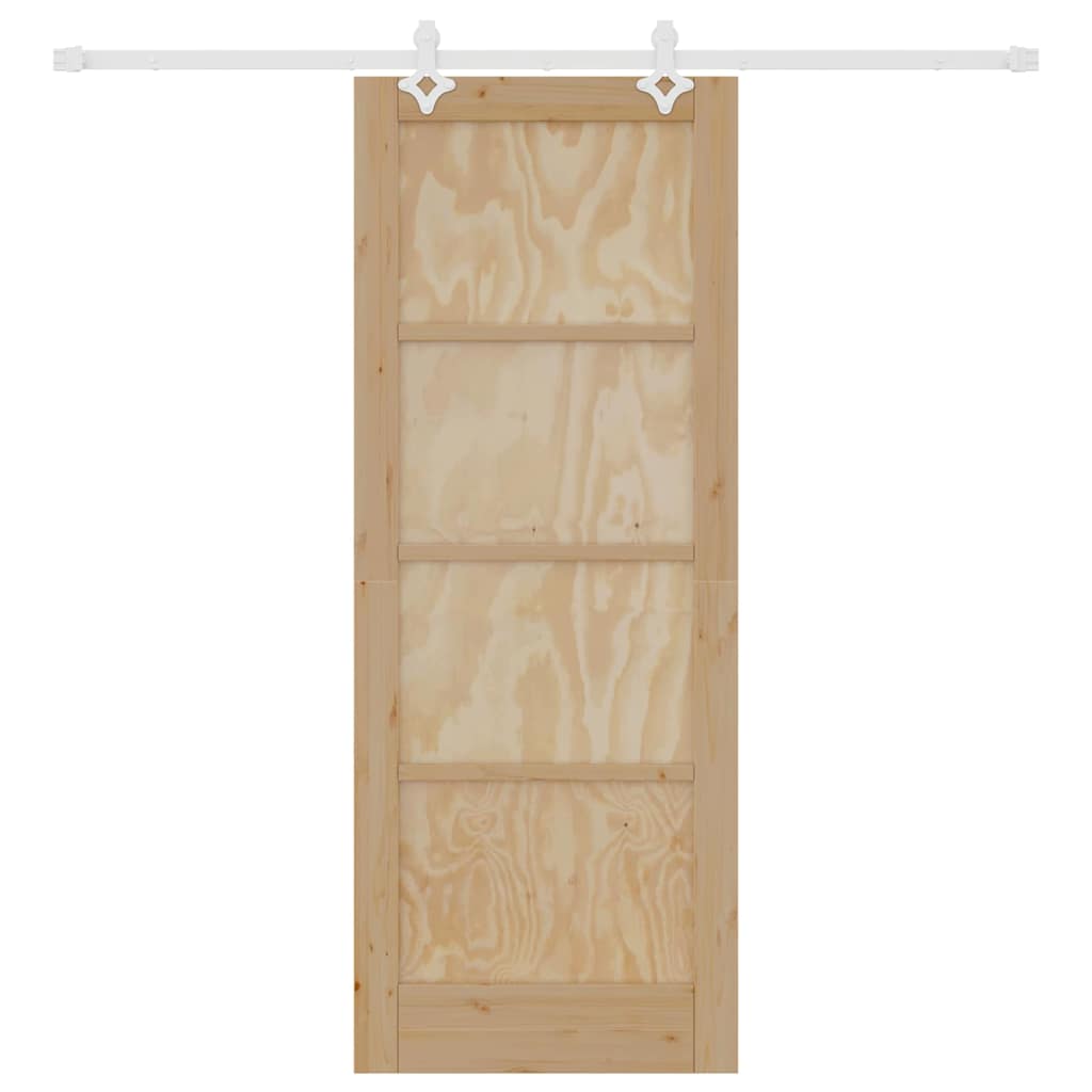 Sliding Door Natural and white 30.71 x 79.53 in