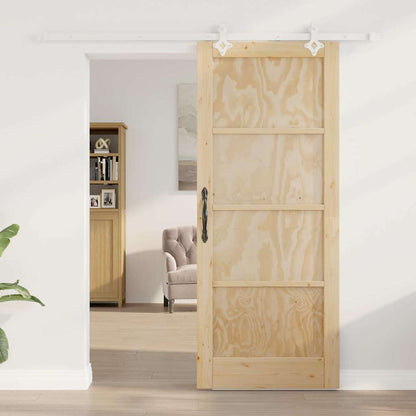 Sliding Door White 32.7 x 79.5 in Solid pine wood and steel
