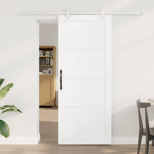 Sliding Door White 32.7 x 79.5 in Solid pine wood and steel