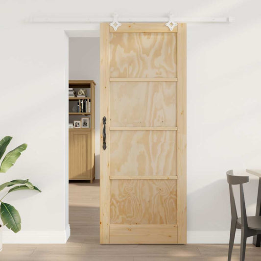 Sliding Door White 32.7 x 83.1 in Solid pine wood and steel