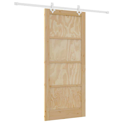 Sliding Door Natural and white 33.86 x 78.15 in