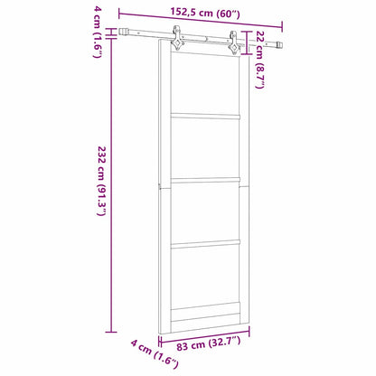 Sliding Door Set Other ORKDAL natural and black 32.7 x 91.4 in