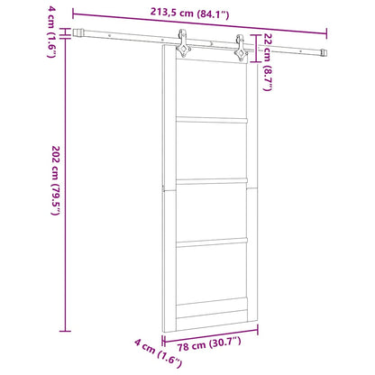 Sliding Door Set Other ORKDAL natural and black 30.7 x 79.5 in