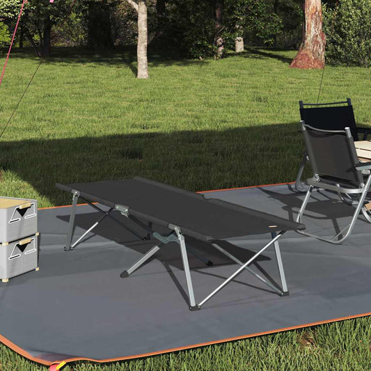 Folding Camping Bed Manual Black 62 x 194 x 42 cm Oxford Fabric