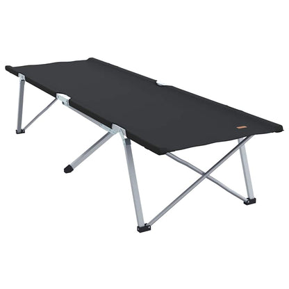 Folding Camping Bed Manual Black 62 x 194 x 42 cm Oxford Fabric