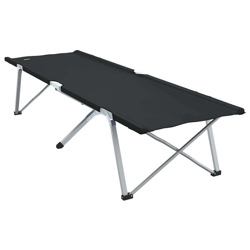 Folding Camping Bed Manual Black 62 x 194 x 42 cm Oxford Fabric