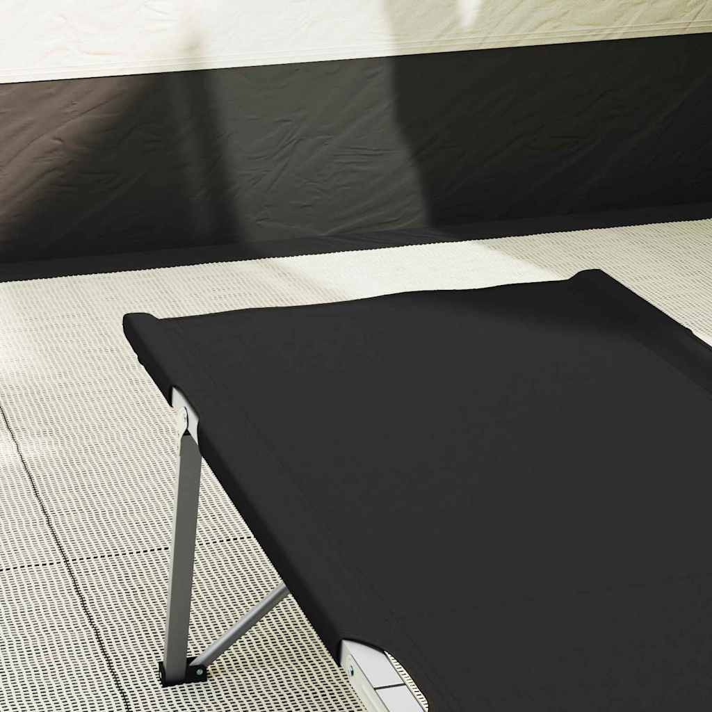 Folding Camping Bed 2 pcs Black 62 x 194 x 42 cm Oxford Fabric