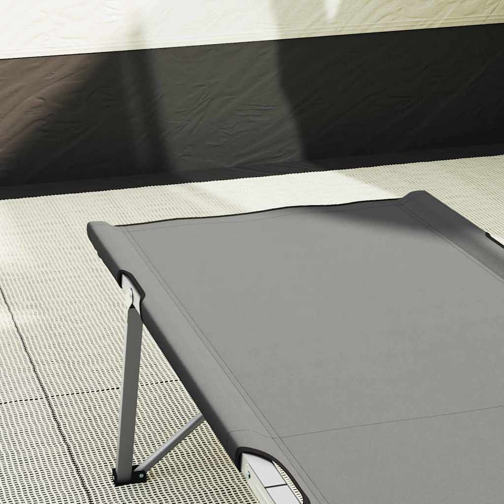 Folding Camping Bed 2 pcs Gray 62 x 194 x 42 cm Oxford Fabric