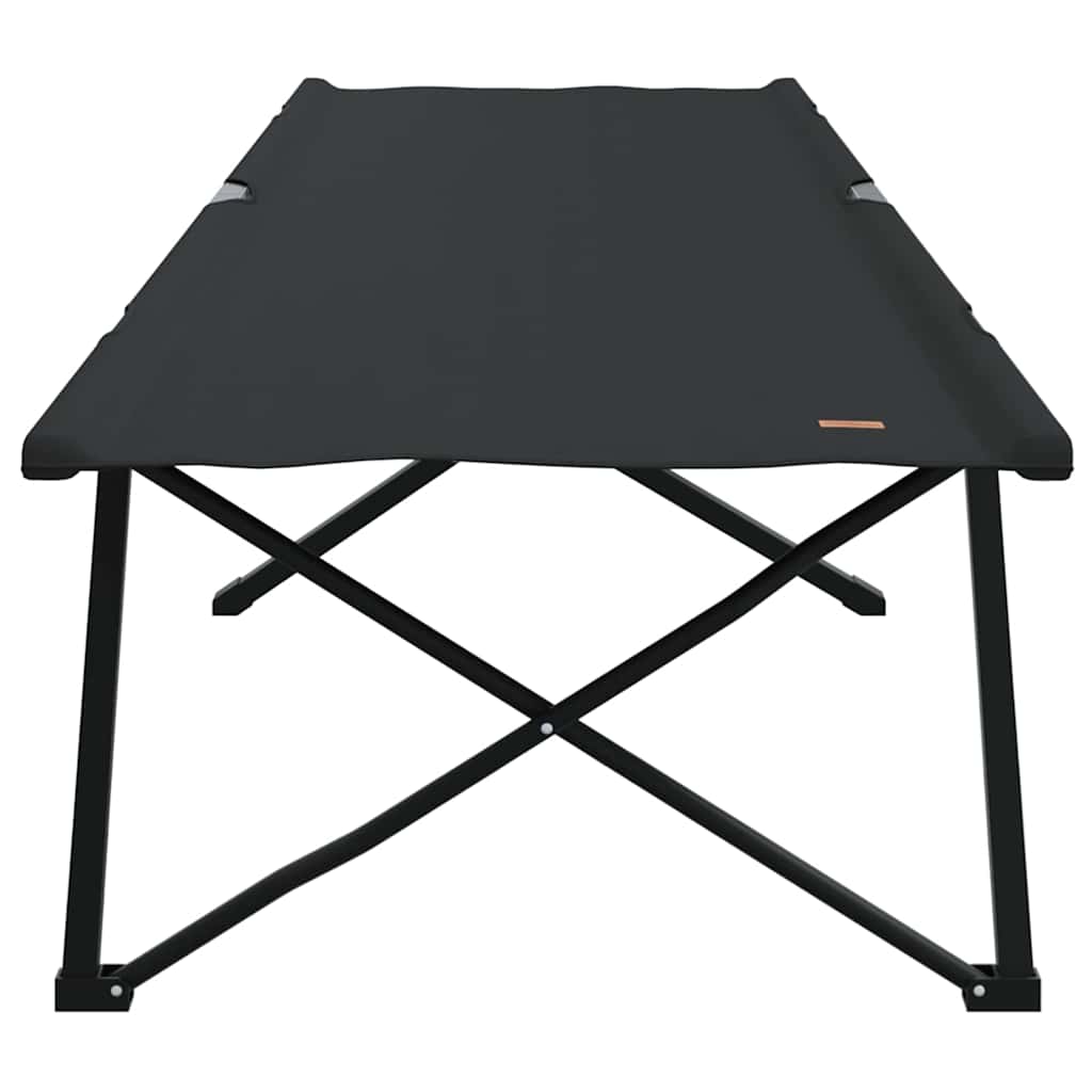 Folding Camping Bed Manual Black 206 x 76 x 74 cm Oxford Fabric